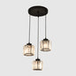 Contemporary Prismatic Crystal Cluster Pendant Light for Stairs