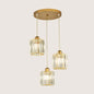 Contemporary Prismatic Crystal Cluster Pendant Light for Stairs