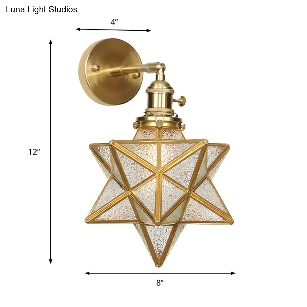 DecorBites™ DecorBites™ Contemporary Prismatic Glass Wall Sconce with Geometric Design - Brass Mount Light Fixture