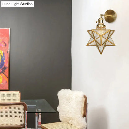 DecorBites™ DecorBites™ Contemporary Prismatic Glass Wall Sconce with Geometric Design - Brass Mount Light Fixture