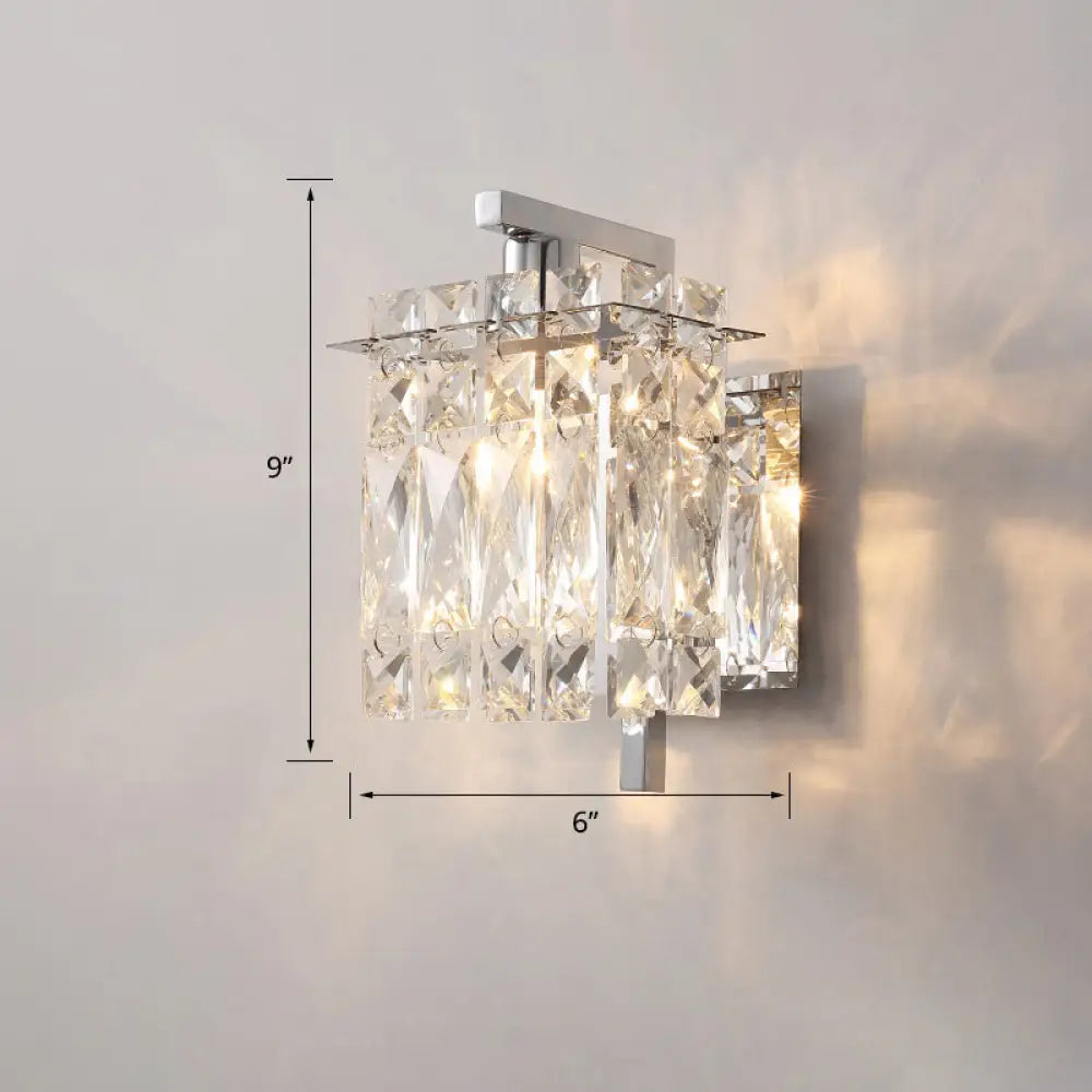Aplique de pared rectangular contemporáneo DecorBites™ con pantalla de cristal - Diseño biselado elegante