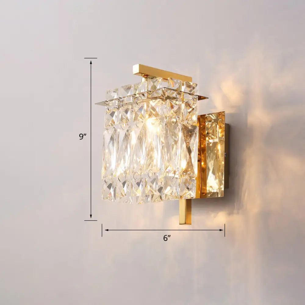 Aplique de pared rectangular contemporáneo DecorBites™ con pantalla de cristal - Diseño biselado elegante