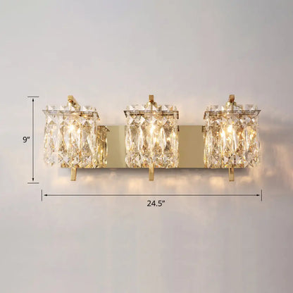 Aplique de pared rectangular contemporáneo DecorBites™ con pantalla de cristal - Diseño biselado elegante