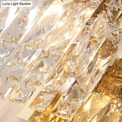 Aplique de pared rectangular contemporáneo DecorBites™ con pantalla de cristal - Diseño biselado elegante