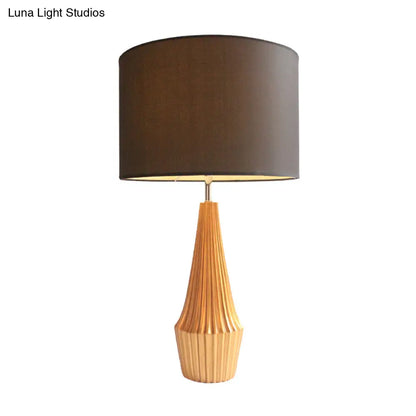 مصباح طاولة ليلي معاصر على شكل دمعة من الراتنج مع غطاء قماش دائري