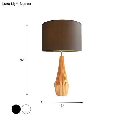 مصباح طاولة ليلي معاصر على شكل دمعة من الراتنج مع غطاء قماش دائري