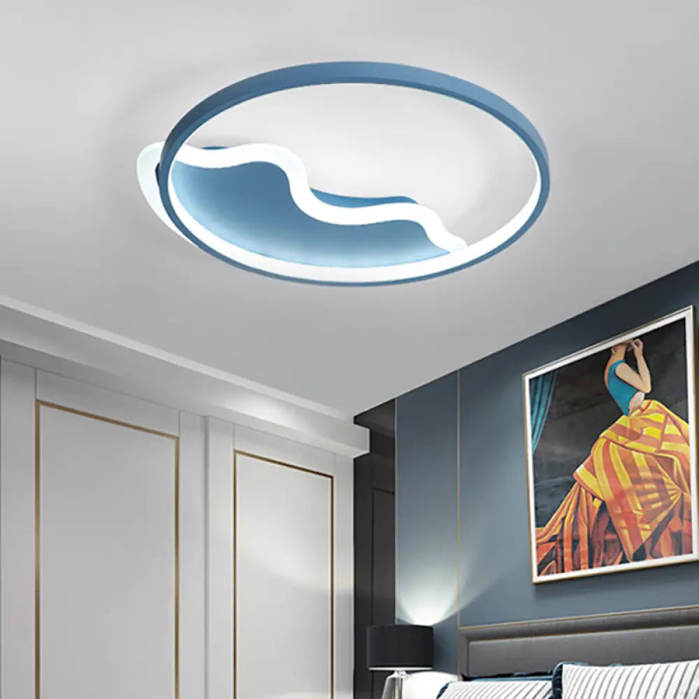 Lámpara LED de techo DecorBites™ de diseño contemporáneo para dormitorio, 45,7 cm/54,6 cm - Blanca/Rosa/Azul con luz cálida/blanca