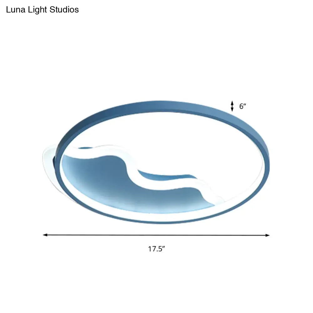 Lámpara LED de techo DecorBites™ de diseño contemporáneo para dormitorio, 45,7 cm/54,6 cm - Blanca/Rosa/Azul con luz cálida/blanca
