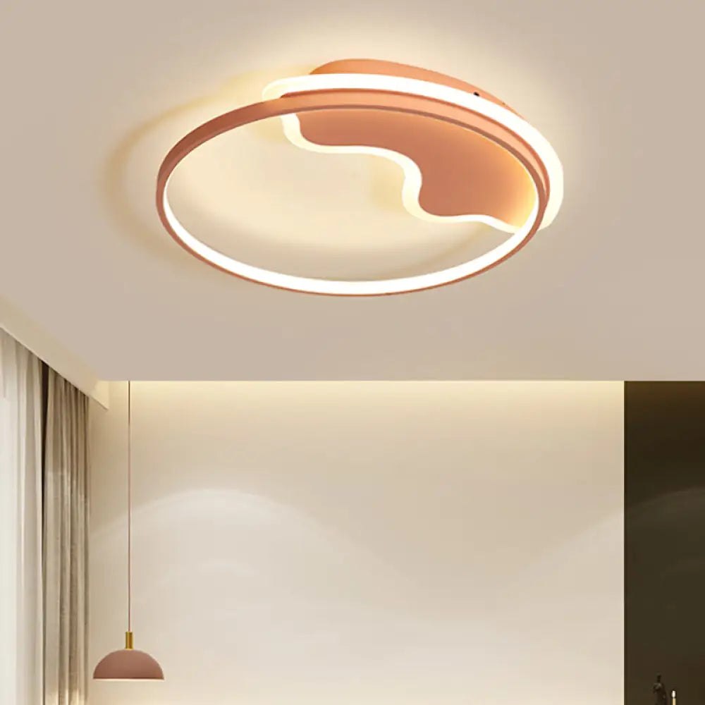 Lámpara LED de techo DecorBites™ de diseño contemporáneo para dormitorio, 45,7 cm/54,6 cm - Blanca/Rosa/Azul con luz cálida/blanca
