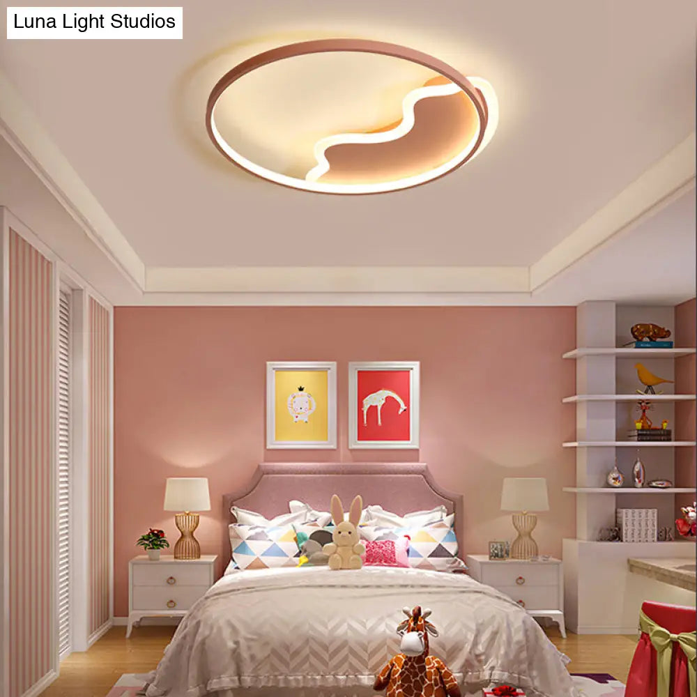 Lámpara LED de techo DecorBites™ de diseño contemporáneo para dormitorio, 45,7 cm/54,6 cm - Blanca/Rosa/Azul con luz cálida/blanca