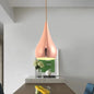 Contemporary Rose Gold Teardrop Pendant Light - 1 Head Metal Hanging Lamp for Kitchen Island