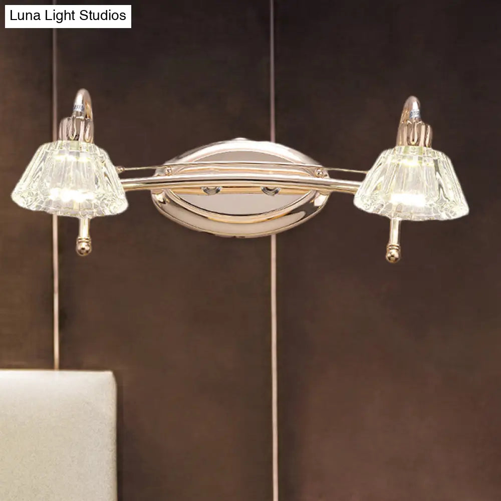 Aplique de pared DecorBites™ contemporáneo en oro rosa con pantalla de cristal - 2/3 bombillas