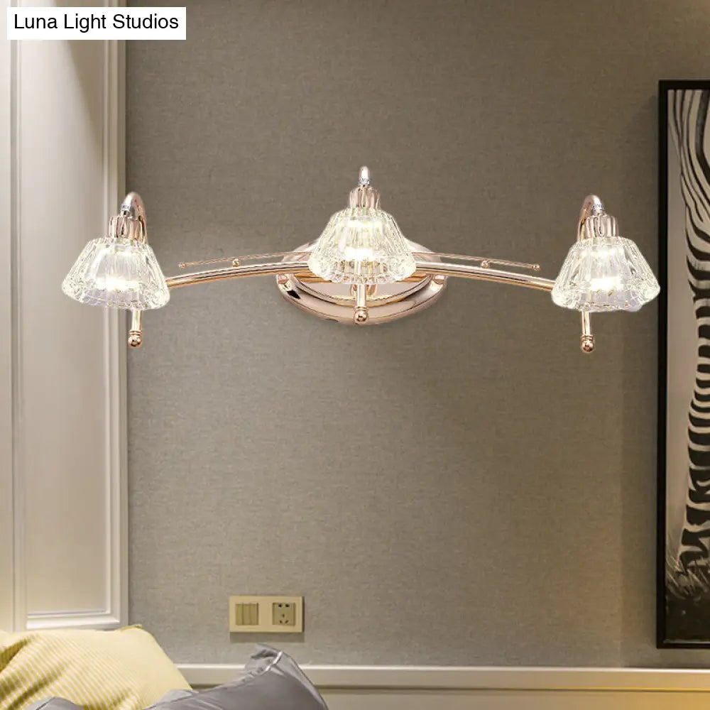 Aplique de pared DecorBites™ contemporáneo en oro rosa con pantalla de cristal - 2/3 bombillas