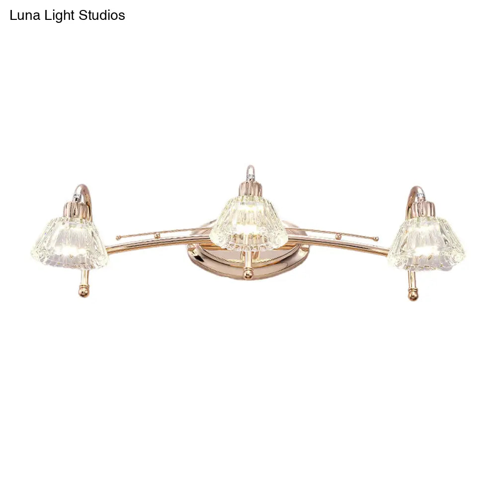 Aplique de pared DecorBites™ contemporáneo en oro rosa con pantalla de cristal - 2/3 bombillas