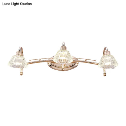 Aplique de pared DecorBites™ contemporáneo en oro rosa con pantalla de cristal - 2/3 bombillas