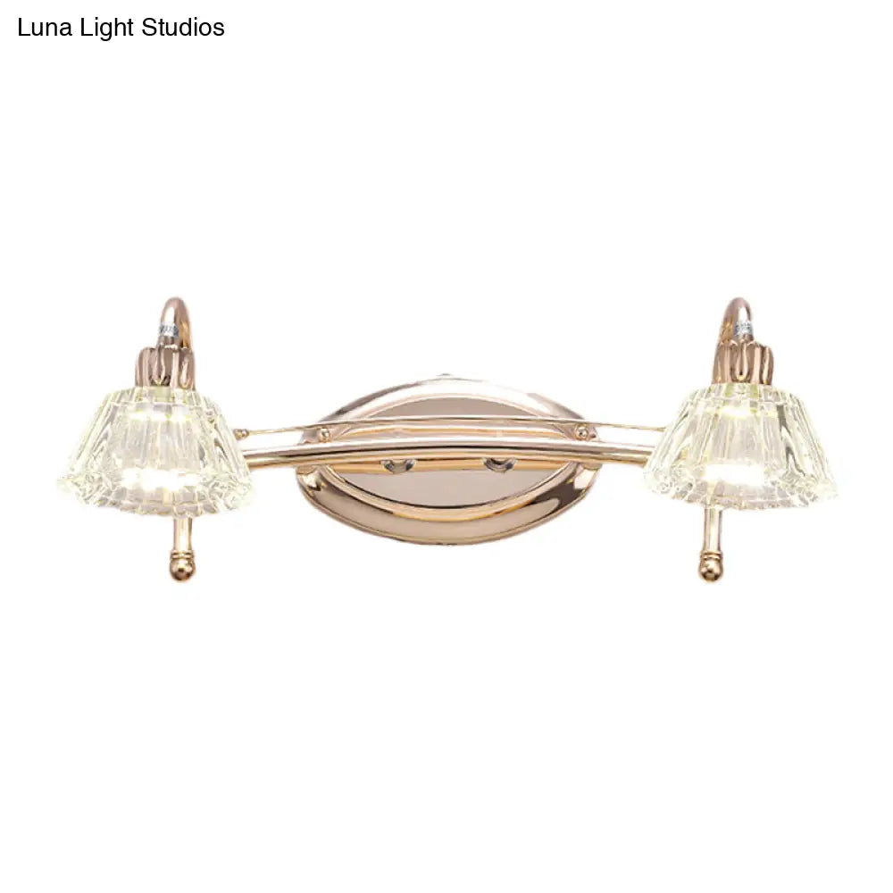 Aplique de pared DecorBites™ contemporáneo en oro rosa con pantalla de cristal - 2/3 bombillas