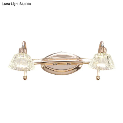 Aplique de pared DecorBites™ contemporáneo en oro rosa con pantalla de cristal - 2/3 bombillas