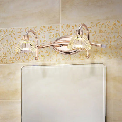 Aplique de pared DecorBites™ contemporáneo en oro rosa con pantalla de cristal - 2/3 bombillas
