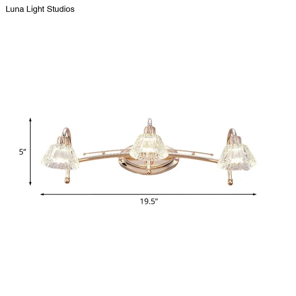 Aplique de pared DecorBites™ contemporáneo en oro rosa con pantalla de cristal - 2/3 bombillas