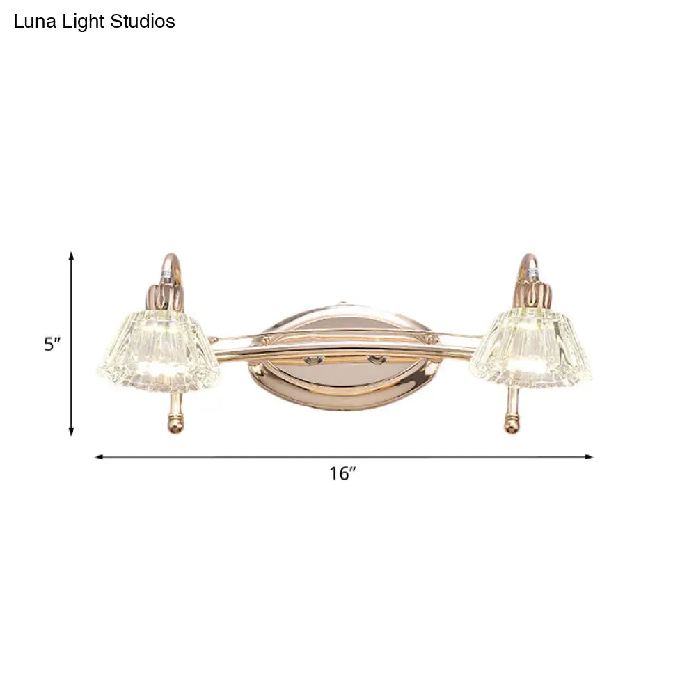 Aplique de pared DecorBites™ contemporáneo en oro rosa con pantalla de cristal - 2/3 bombillas