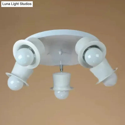 DecorBites™ Contemporary Rotatable Ceiling Lamp in White for Boys' Bedroom