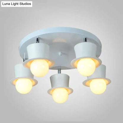 DecorBites™ Contemporary Rotatable Ceiling Lamp in White for Boys' Bedroom