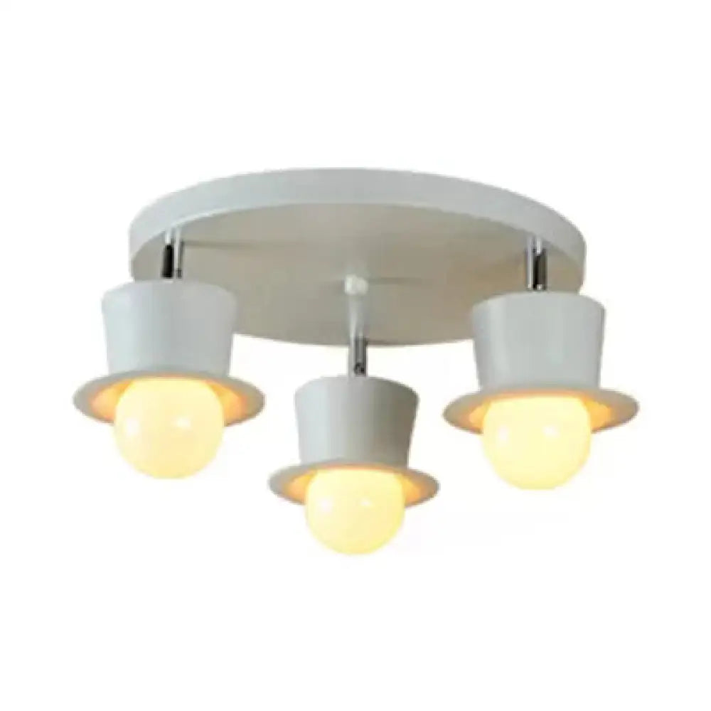 DecorBites™ Contemporary Rotatable Ceiling Lamp in White for Boys' Bedroom