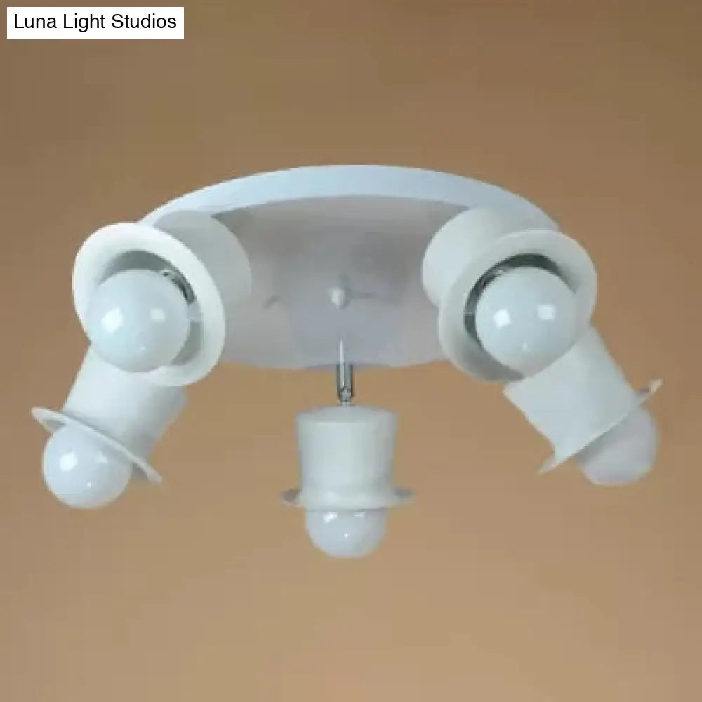 DecorBites™ Contemporary Rotatable Ceiling Lamp in White for Boys' Bedroom