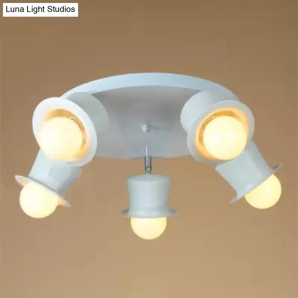 DecorBites™ Contemporary Rotatable Ceiling Lamp in White for Boys' Bedroom