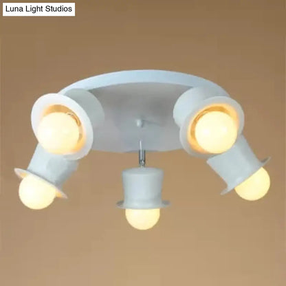 DecorBites™ Contemporary Rotatable Ceiling Lamp in White for Boys' Bedroom