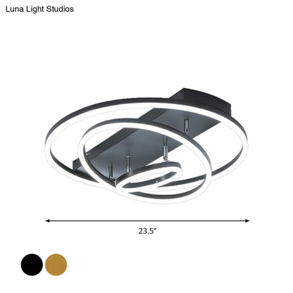 DecorBites™ DecorBites™ Contemporary Rotatable LED Ceiling Lamp in Black/Gold for Modern Bedrooms