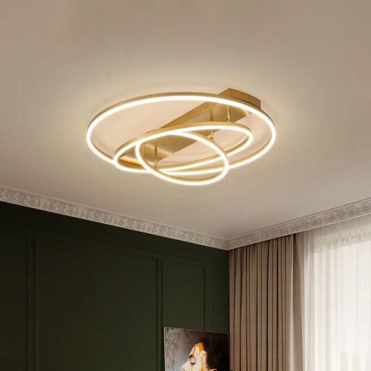 DecorBites™ DecorBites™ Contemporary Rotatable LED Ceiling Lamp in Black/Gold for Modern Bedrooms