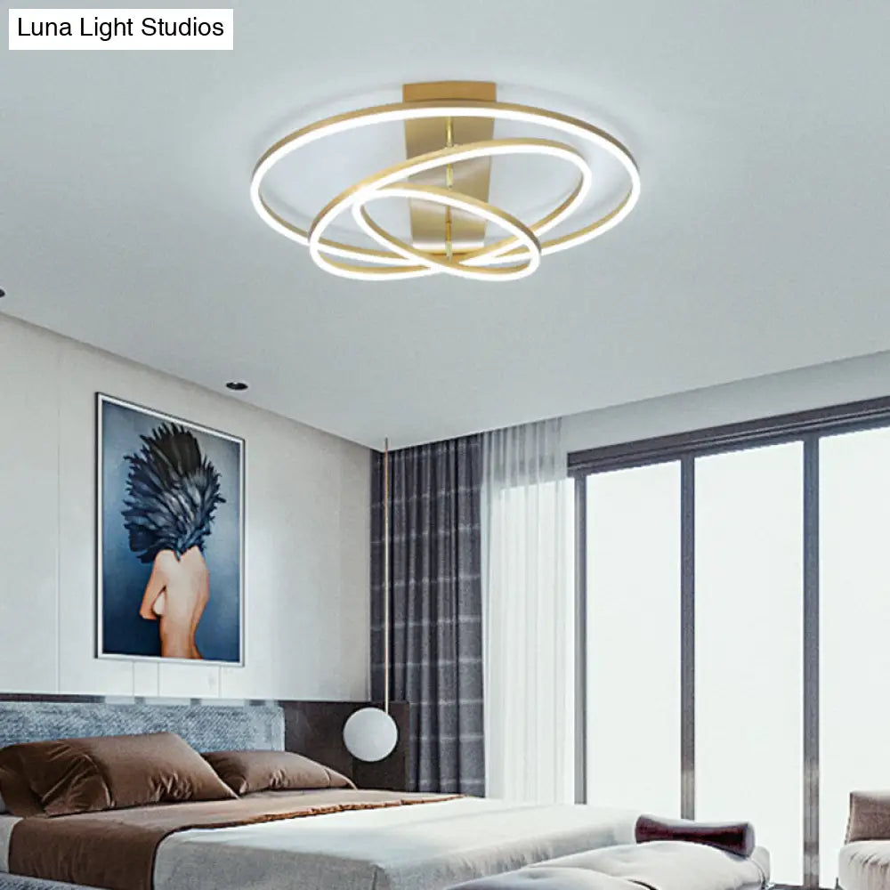 DecorBites™ DecorBites™ Contemporary Rotatable LED Ceiling Lamp in Black/Gold for Modern Bedrooms