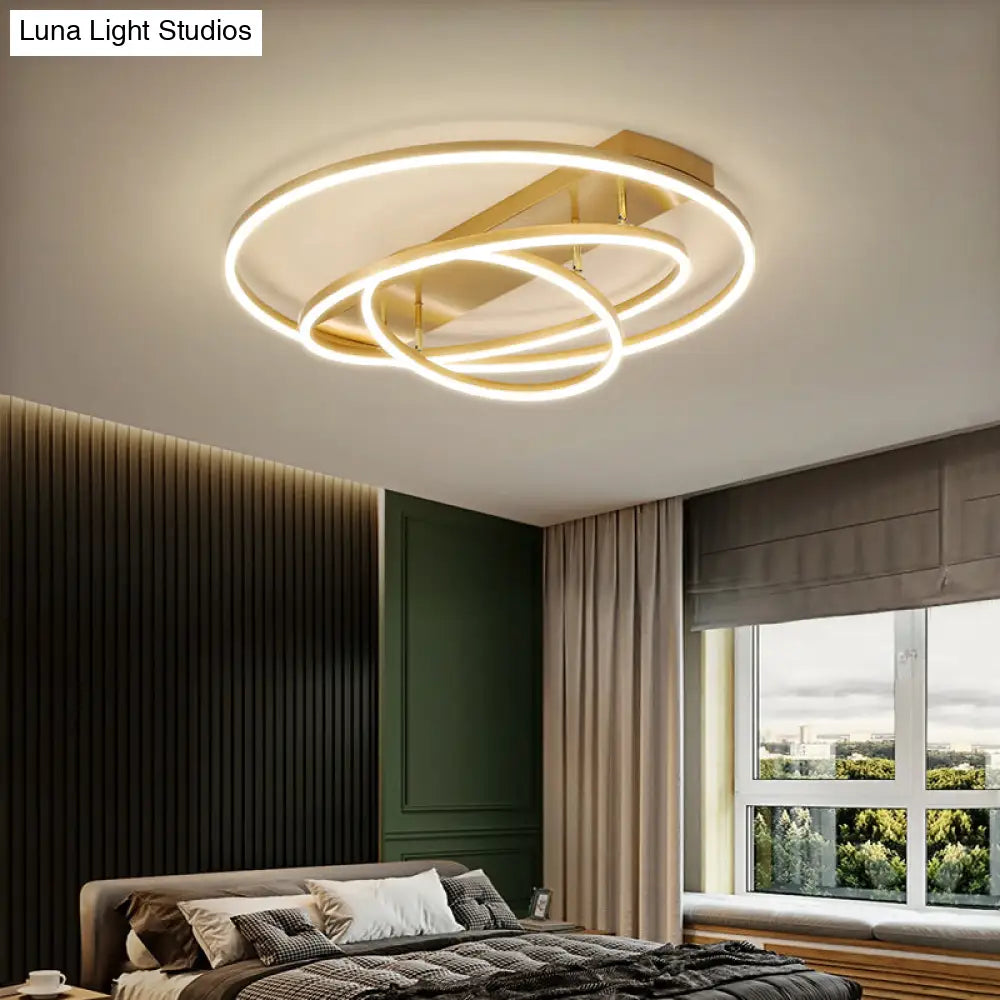 DecorBites™ DecorBites™ Contemporary Rotatable LED Ceiling Lamp in Black/Gold for Modern Bedrooms
