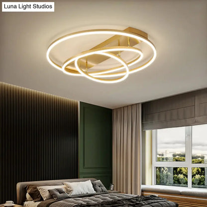 DecorBites™ DecorBites™ Contemporary Rotatable LED Ceiling Lamp in Black/Gold for Modern Bedrooms