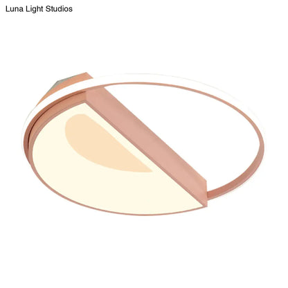 Lámpara de techo redonda contemporánea DecorBites™ de acrílico, LED, 18"/21.5" de ancho, luz blanca/rosa/azul, para dormitorio, luz cálida/blanca.