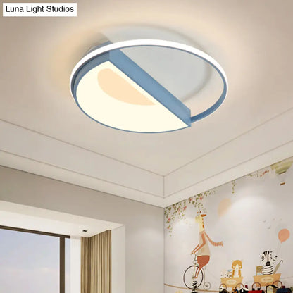 Lámpara de techo redonda contemporánea DecorBites™ de acrílico, LED, 18"/21.5" de ancho, luz blanca/rosa/azul, para dormitorio, luz cálida/blanca.