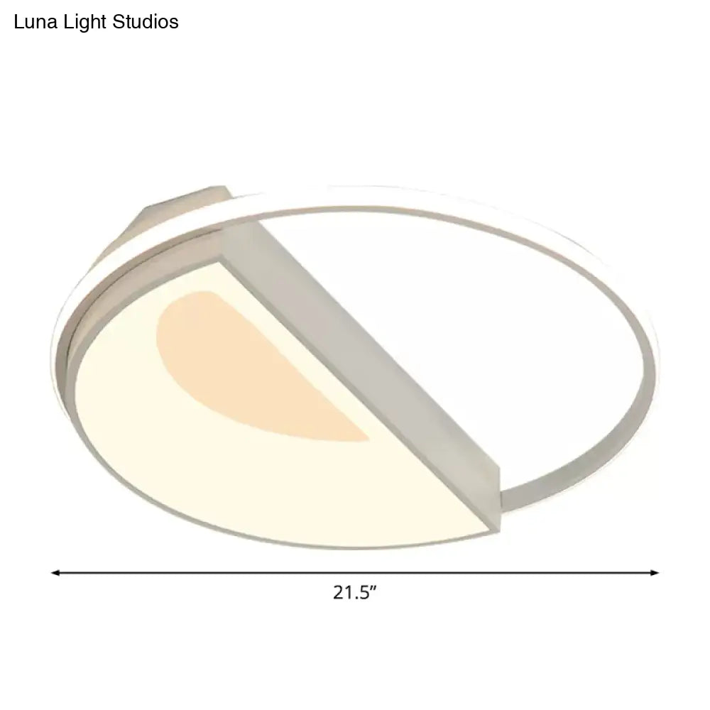 Lámpara de techo redonda contemporánea DecorBites™ de acrílico, LED, 18"/21.5" de ancho, luz blanca/rosa/azul, para dormitorio, luz cálida/blanca.