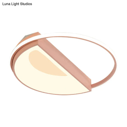 Lámpara de techo redonda contemporánea DecorBites™ de acrílico, LED, 18"/21.5" de ancho, luz blanca/rosa/azul, para dormitorio, luz cálida/blanca.