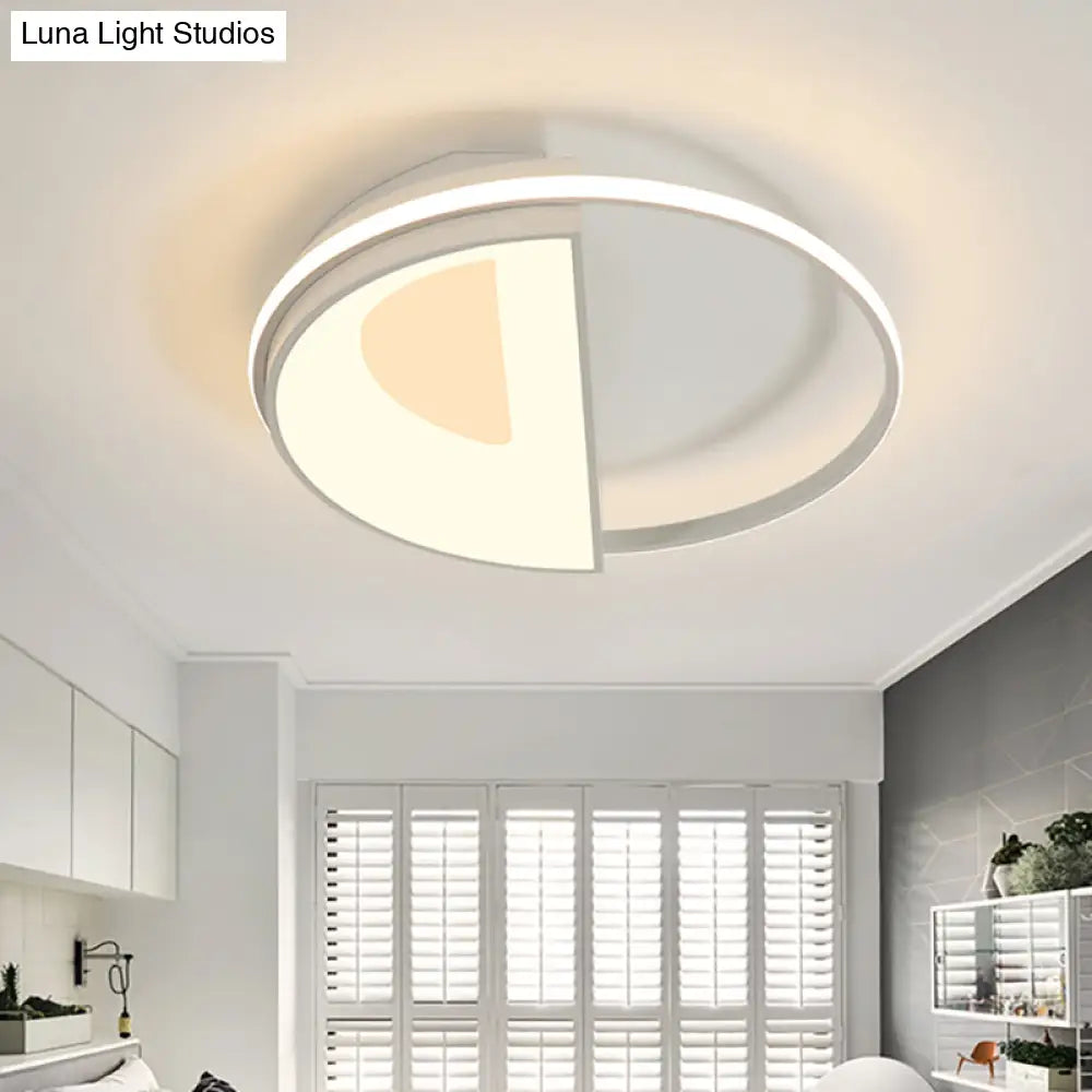 Lámpara de techo redonda contemporánea DecorBites™ de acrílico, LED, 18"/21.5" de ancho, luz blanca/rosa/azul, para dormitorio, luz cálida/blanca.