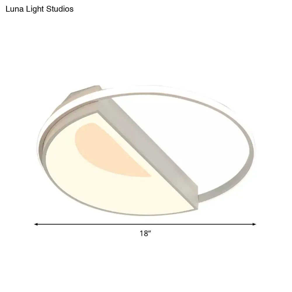 Lámpara de techo redonda contemporánea DecorBites™ de acrílico, LED, 18"/21.5" de ancho, luz blanca/rosa/azul, para dormitorio, luz cálida/blanca.