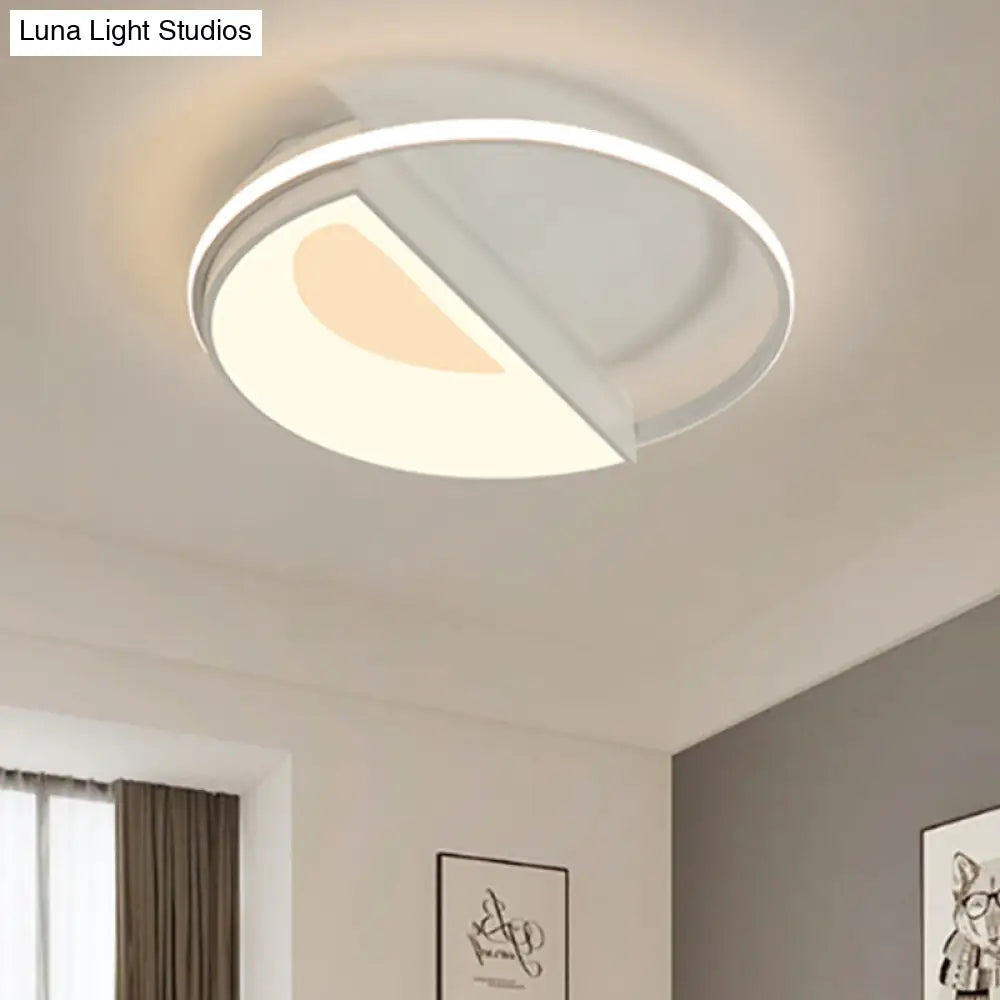 Lámpara de techo redonda contemporánea DecorBites™ de acrílico, LED, 18"/21.5" de ancho, luz blanca/rosa/azul, para dormitorio, luz cálida/blanca.