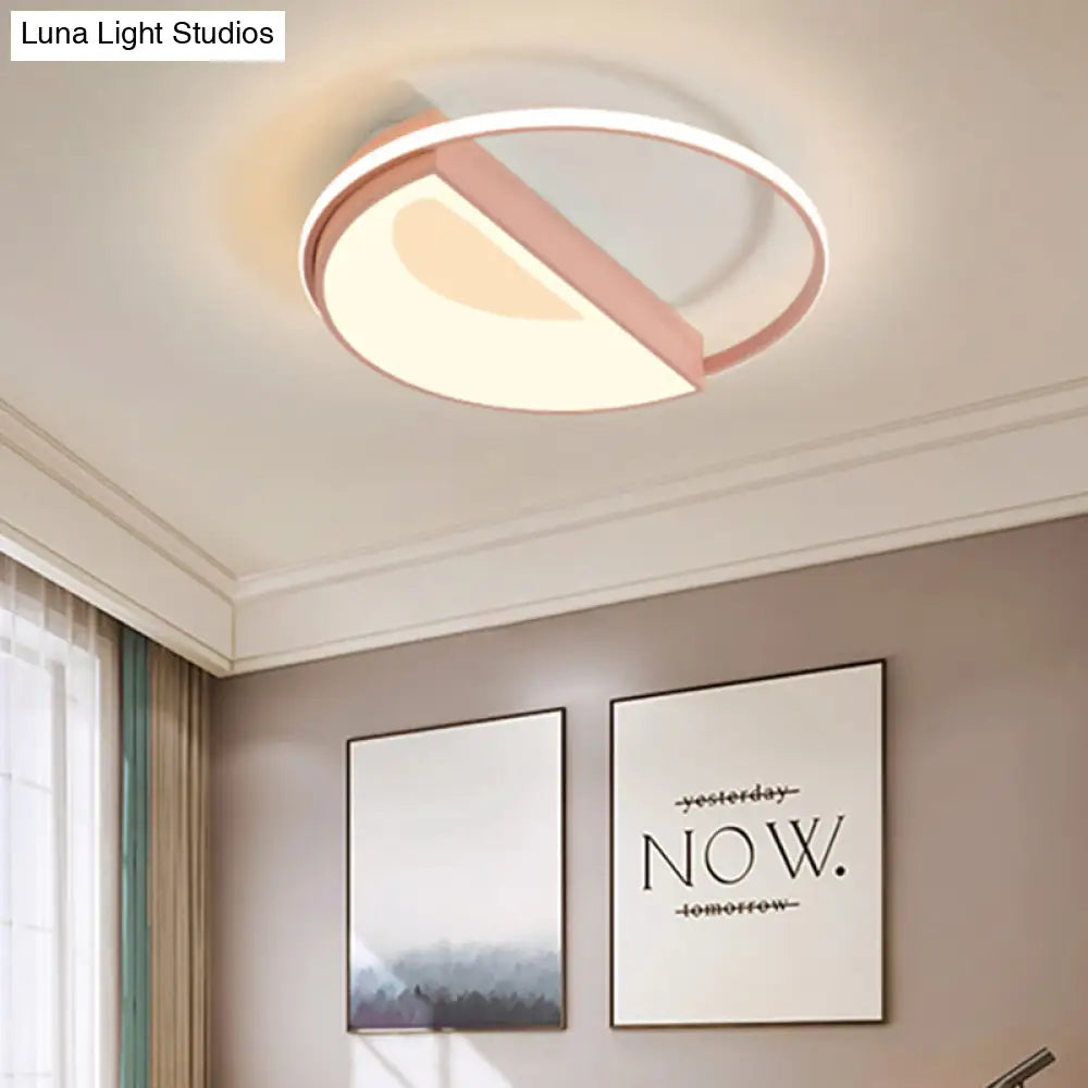 Lámpara de techo redonda contemporánea DecorBites™ de acrílico, LED, 18"/21.5" de ancho, luz blanca/rosa/azul, para dormitorio, luz cálida/blanca.