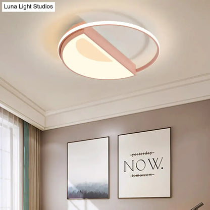 Lámpara de techo redonda contemporánea DecorBites™ de acrílico, LED, 18"/21.5" de ancho, luz blanca/rosa/azul, para dormitorio, luz cálida/blanca.