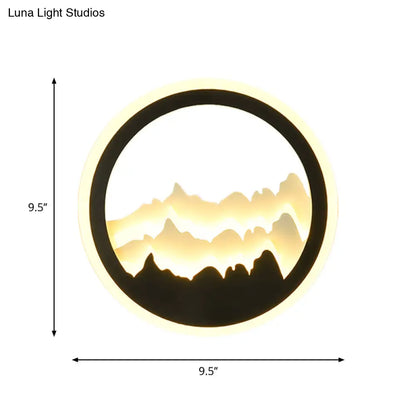 مصباح جداري LED دائري معاصر من الأكريليك على شكل جبل