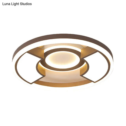 DecorBites™ DecorBites™ Contemporary Round Flush Mount LED Ceiling Light Fixture - 16"/19.5" Diameter - Warm/White Light - for Bedroom