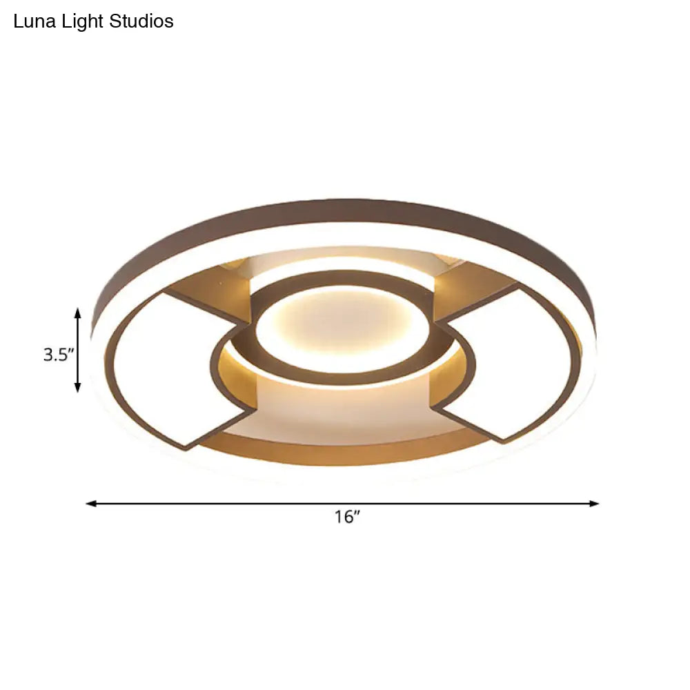 DecorBites™ DecorBites™ Contemporary Round Flush Mount LED Ceiling Light Fixture - 16"/19.5" Diameter - Warm/White Light - for Bedroom
