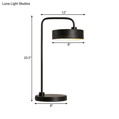 Contemporary Round Shade Desk Lamp - Metallic 1-Light Black/Gold Lighting for Bedroom