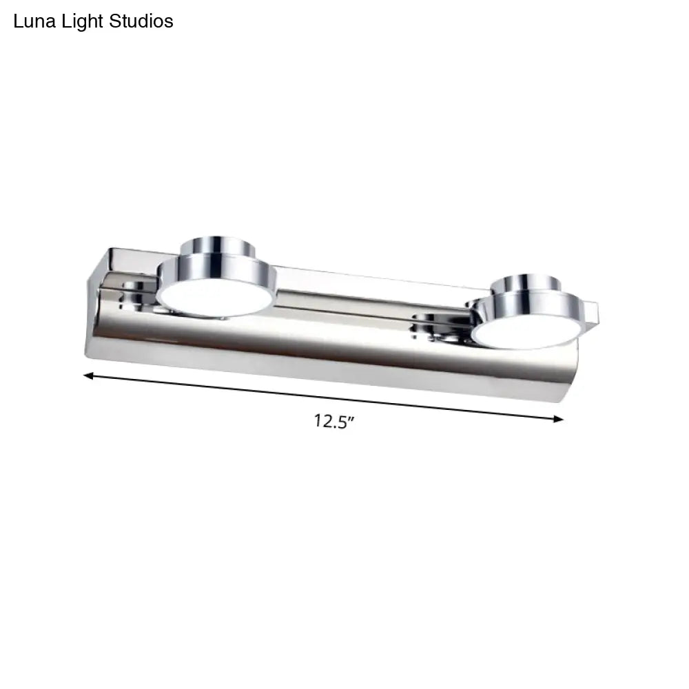 Aplique de pared redondo contemporáneo DecorBites™ - Acero inoxidable con 2/3 luces y luz cálida/blanca, acabado plateado, pantalla acrílica