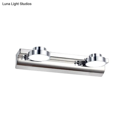 Aplique de pared redondo contemporáneo DecorBites™ - Acero inoxidable con 2/3 luces y luz cálida/blanca, acabado plateado, pantalla acrílica